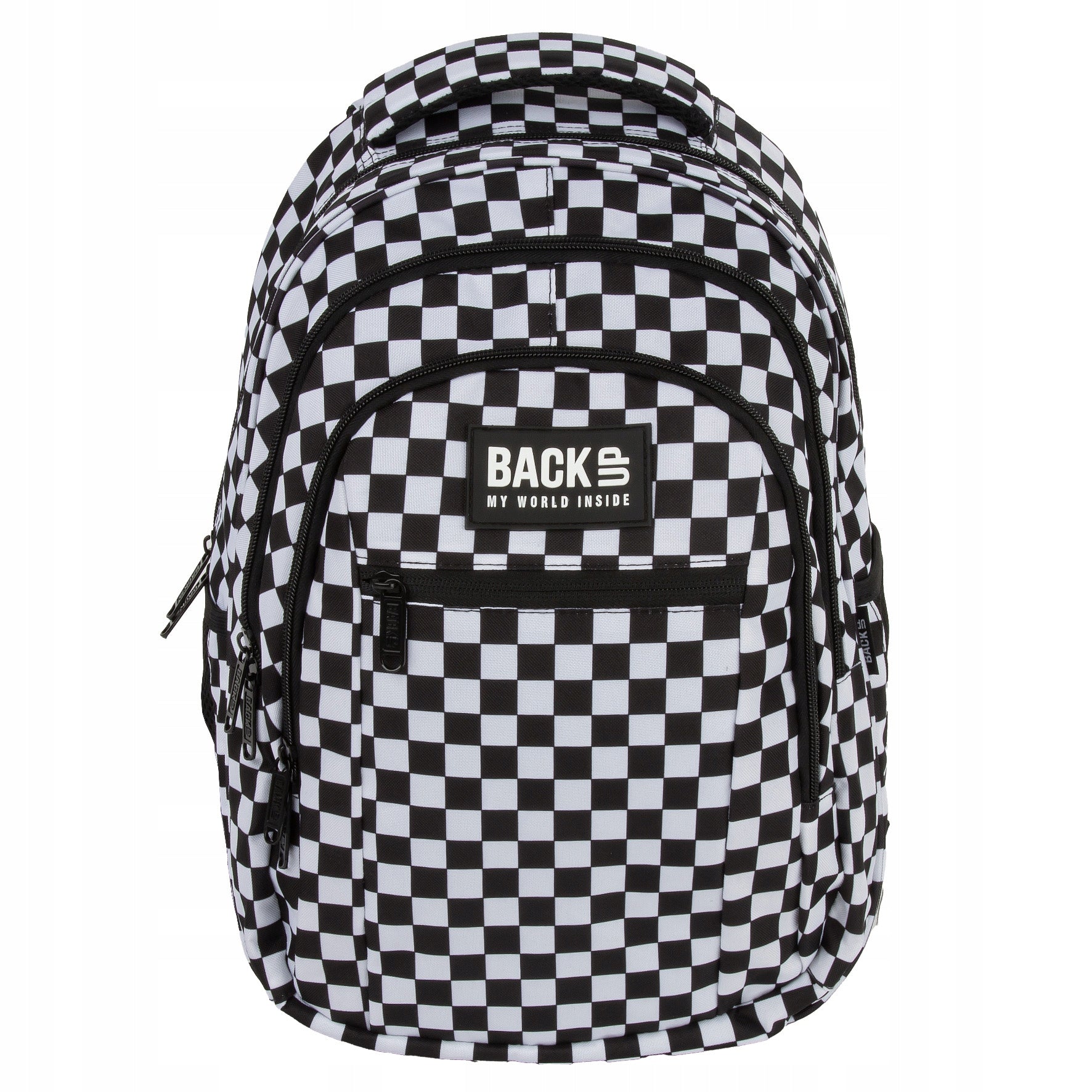 School backpack BackUP 26L CHESSBOARD laptop A4 grille BLACK Manufacturer code PLB7O94