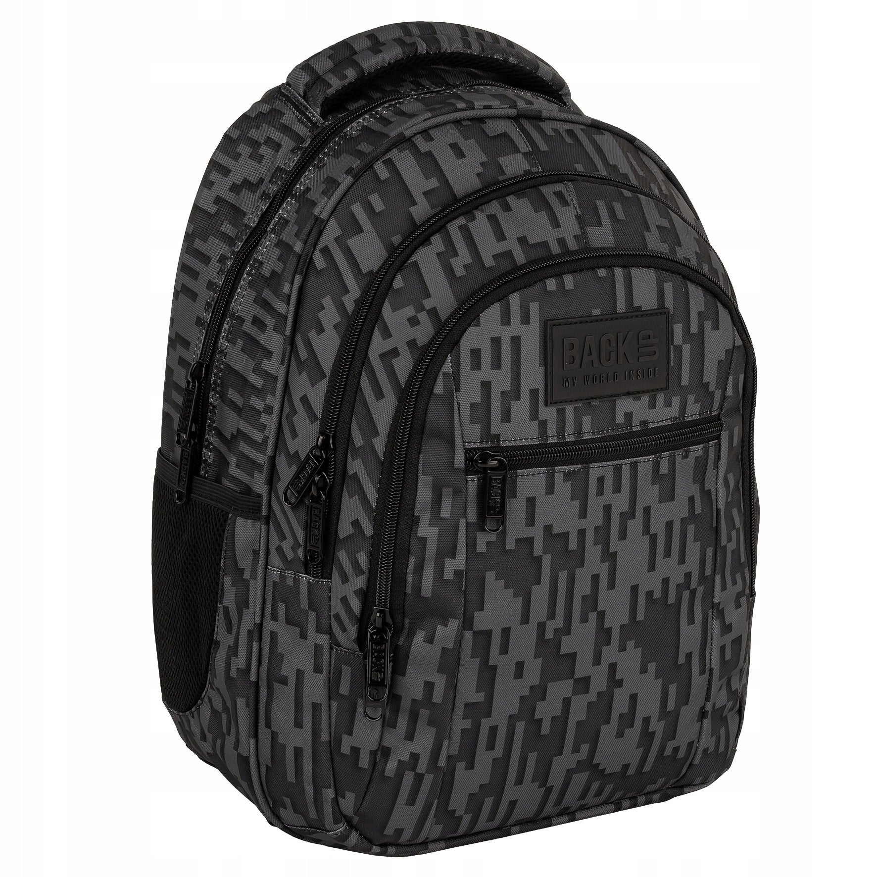 School backpack BackUP STEEL 26L 3 compartments grey youth pattern uni Manufacturer code PLB7O58