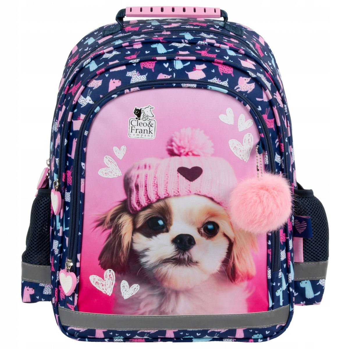 School backpack CLEO & FRANK Girls' dog light 2 chambers DOGS 1 CLASS Manufacturer code PL15BCF42