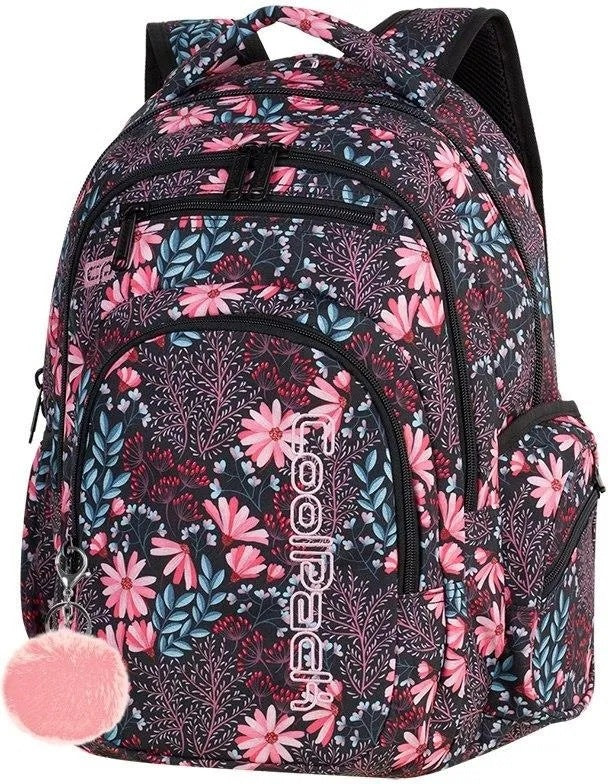 School backpack CoolPack CP FLASH CORAL BLOSSOM coral flowers