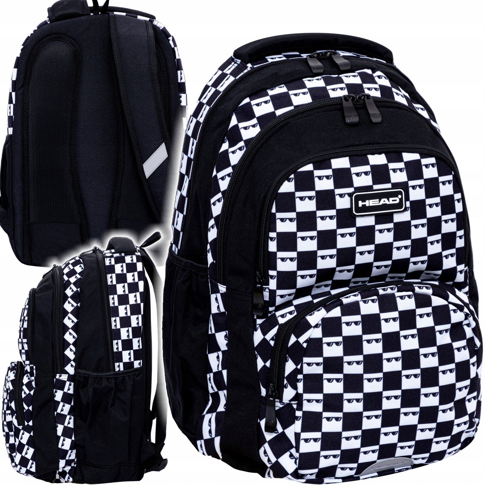 School backpack HEAD 5TH ELEMENT SUNGLASSES, organizer, CHESSBOARD