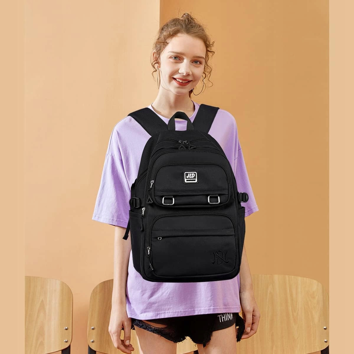 School backpack PAKKO large satchel bag school BLACK (D088) EAN (GTIN) 5903794640238