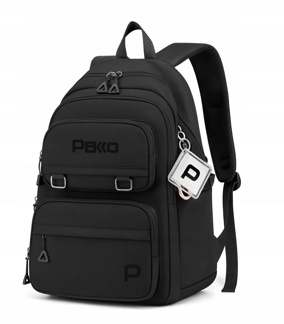 School backpack PAKKO large satchel bag school BLACK (D088)