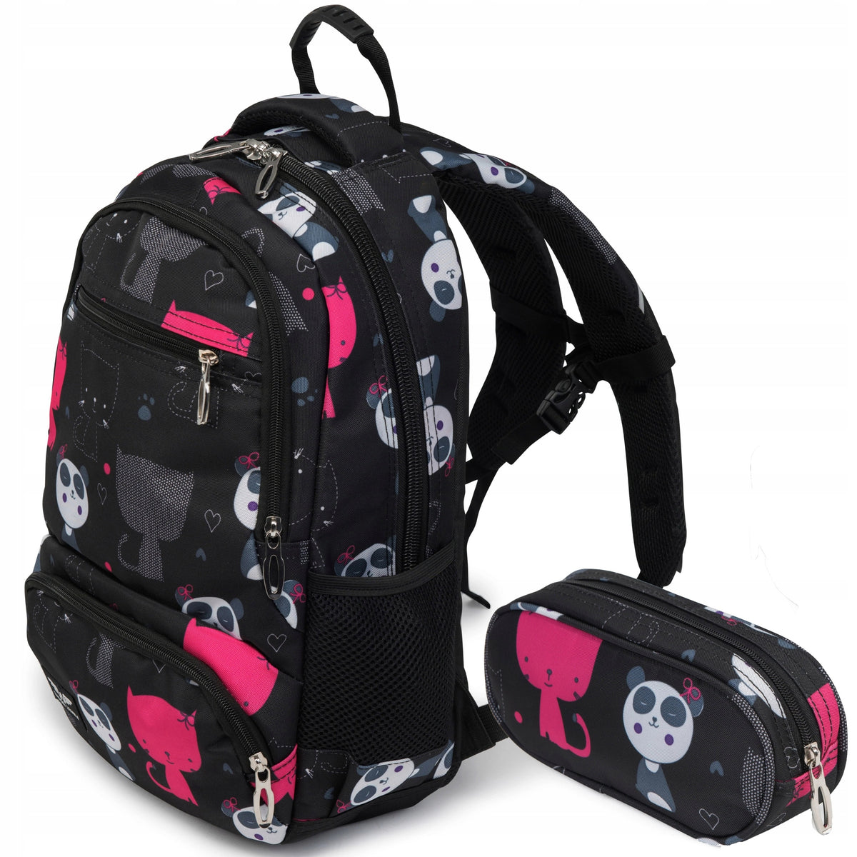 School backpack WINGS children's 19L with pencil case panda kittens for school light Packaging status original