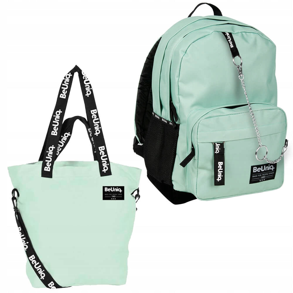 School backpack + bag Paso BeUniq Mint