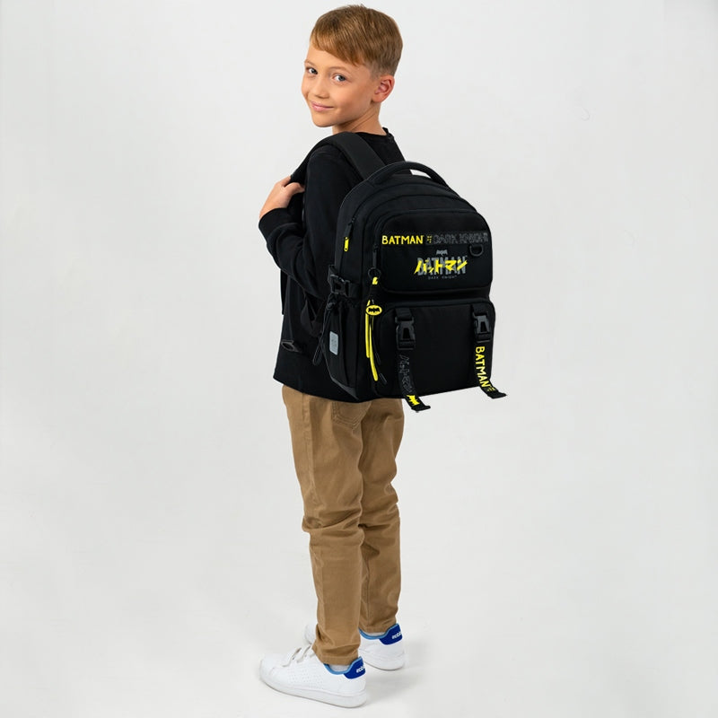 School backpack for boy 6-12 years black orthopedic Batman Kite Packaging status original