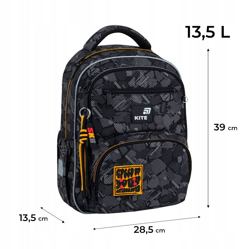 School backpack for boys 1-5 orthopedic class with Velcro patches Kite Manufacturer code K26-773M-6