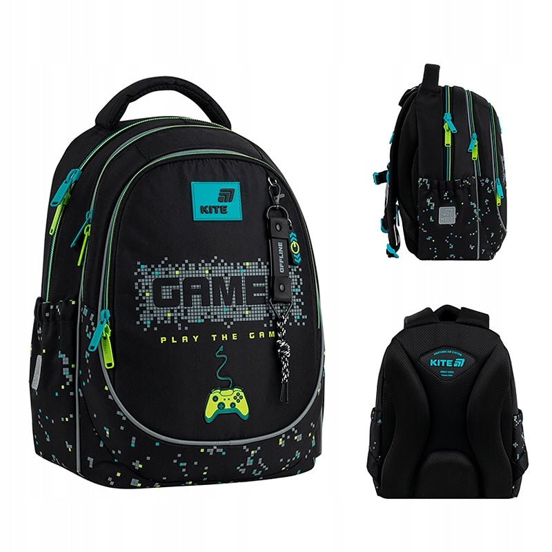 School backpack for boys 6-10 years orthopedic black Game Kite