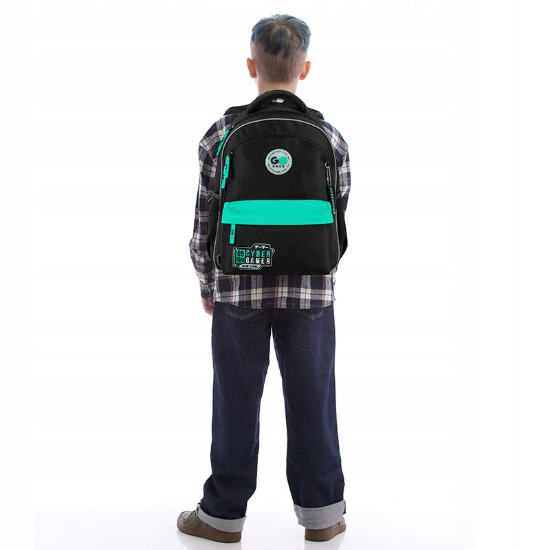 School backpack for boys 9-12 years black multi-chamber GoPack Manufacturer code GO26-182M-8