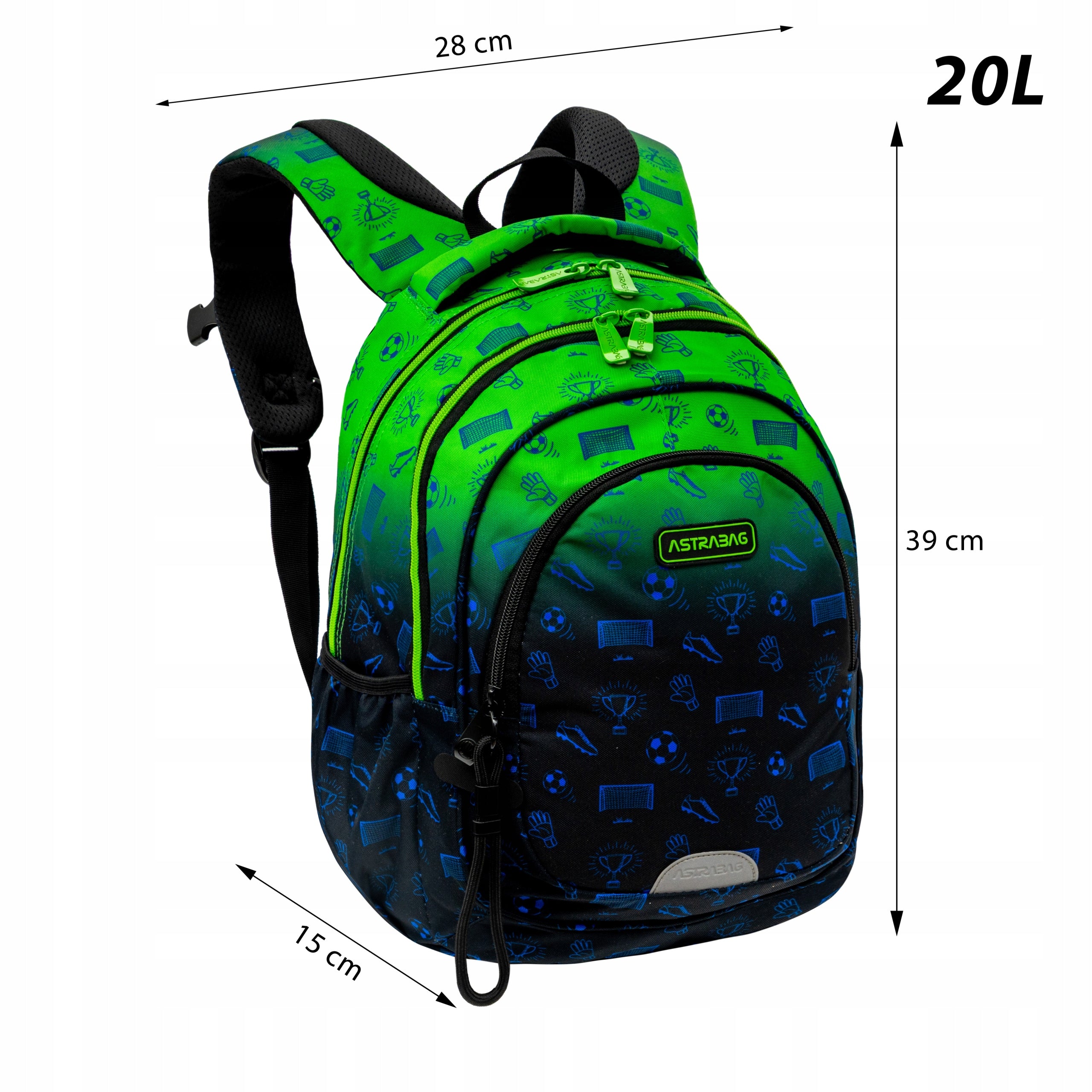 School backpack for boys ASTRA ASTRABAG OMBRE FOOTBALL AB330 football Manufacturer code 502026052