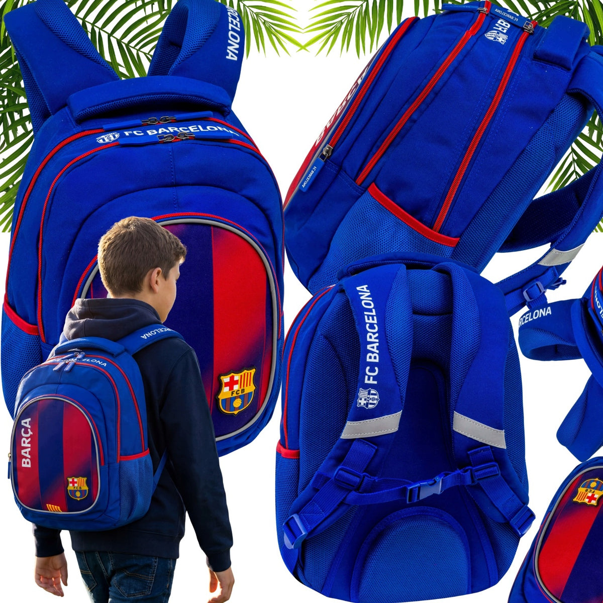 School backpack for children multi-chamber FC Barcelona multicolor 20 l