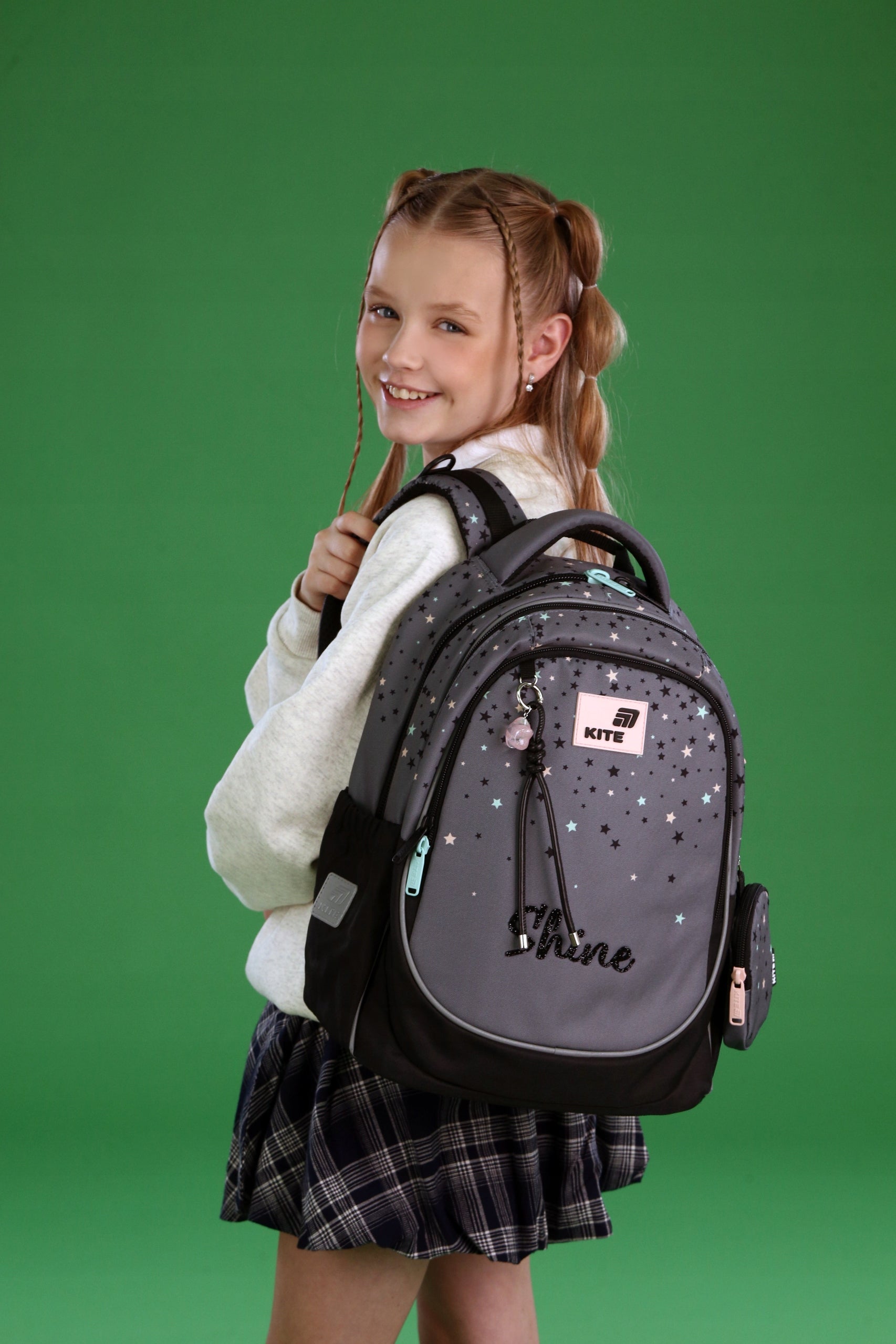 School backpack for girls 6-10 years porfelik included keychain Kite Packaging status original