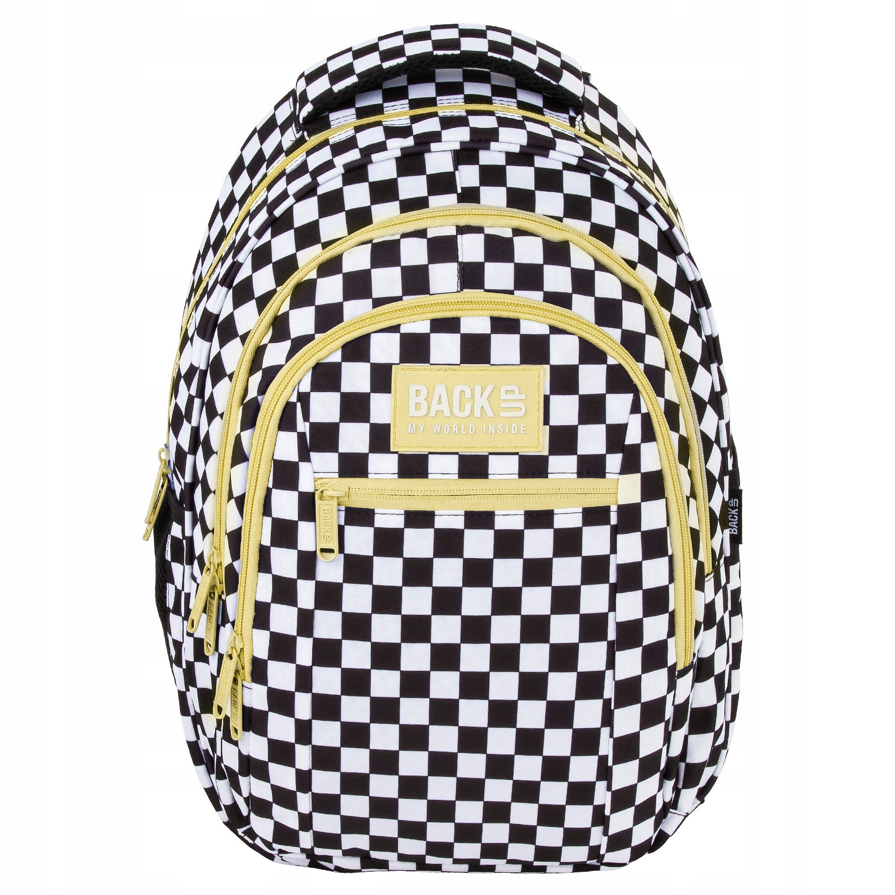 School backpack for girls BackUP CHESSBOARD LEMON BLACK Manufacturer code PLB8O94Z zestaw
