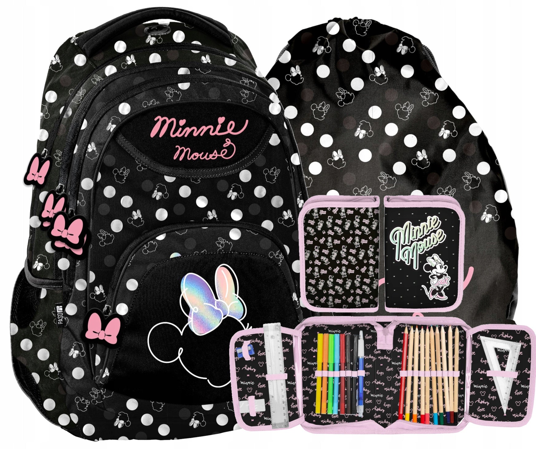 School backpack for girls Minnie Mouse 1 4 class satchel set