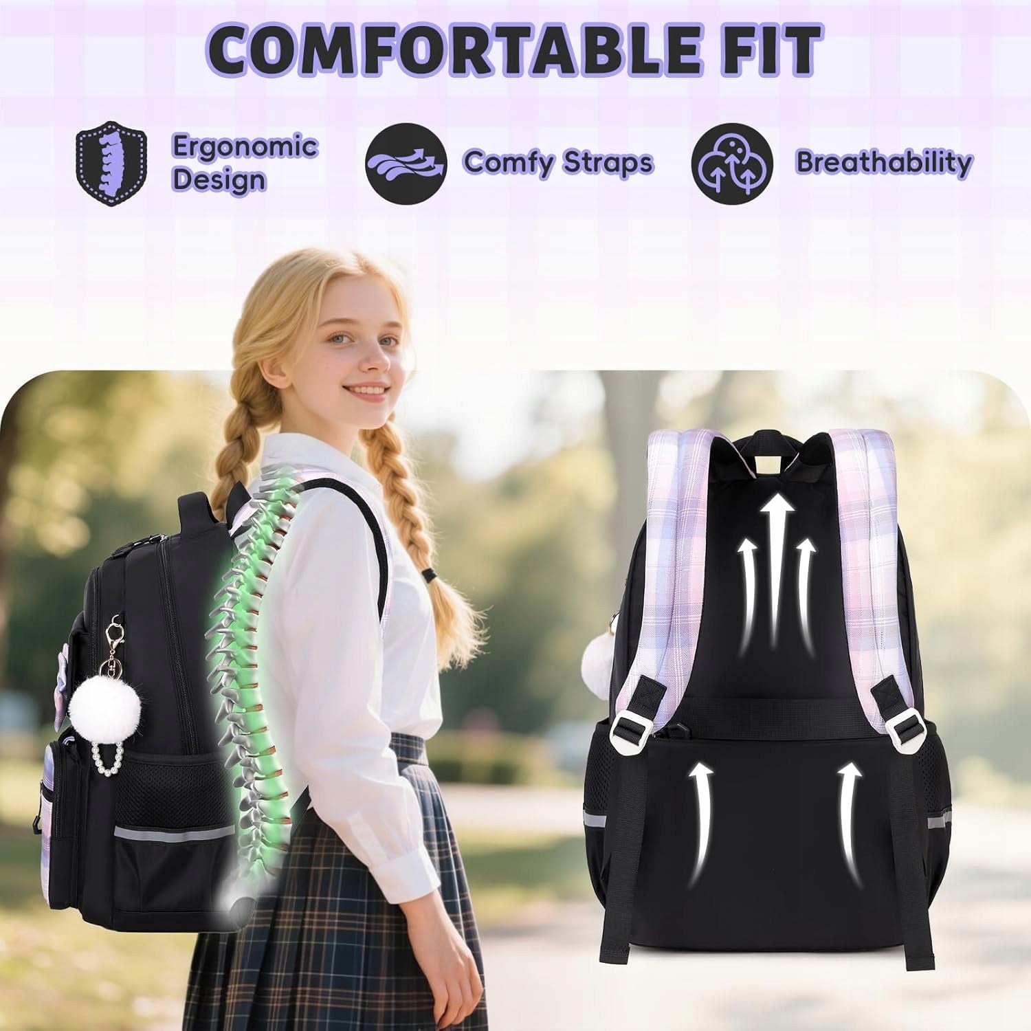 School backpack for girls, children's backpack, waterproof Manufacturer code 632626