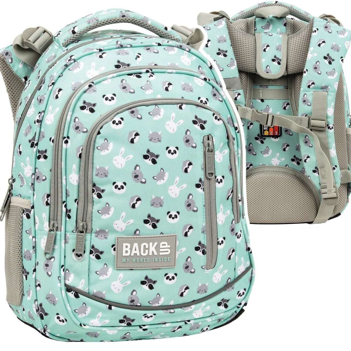 School backpack for girls from 3rd class BackUP 24 L animals, PUPPIES