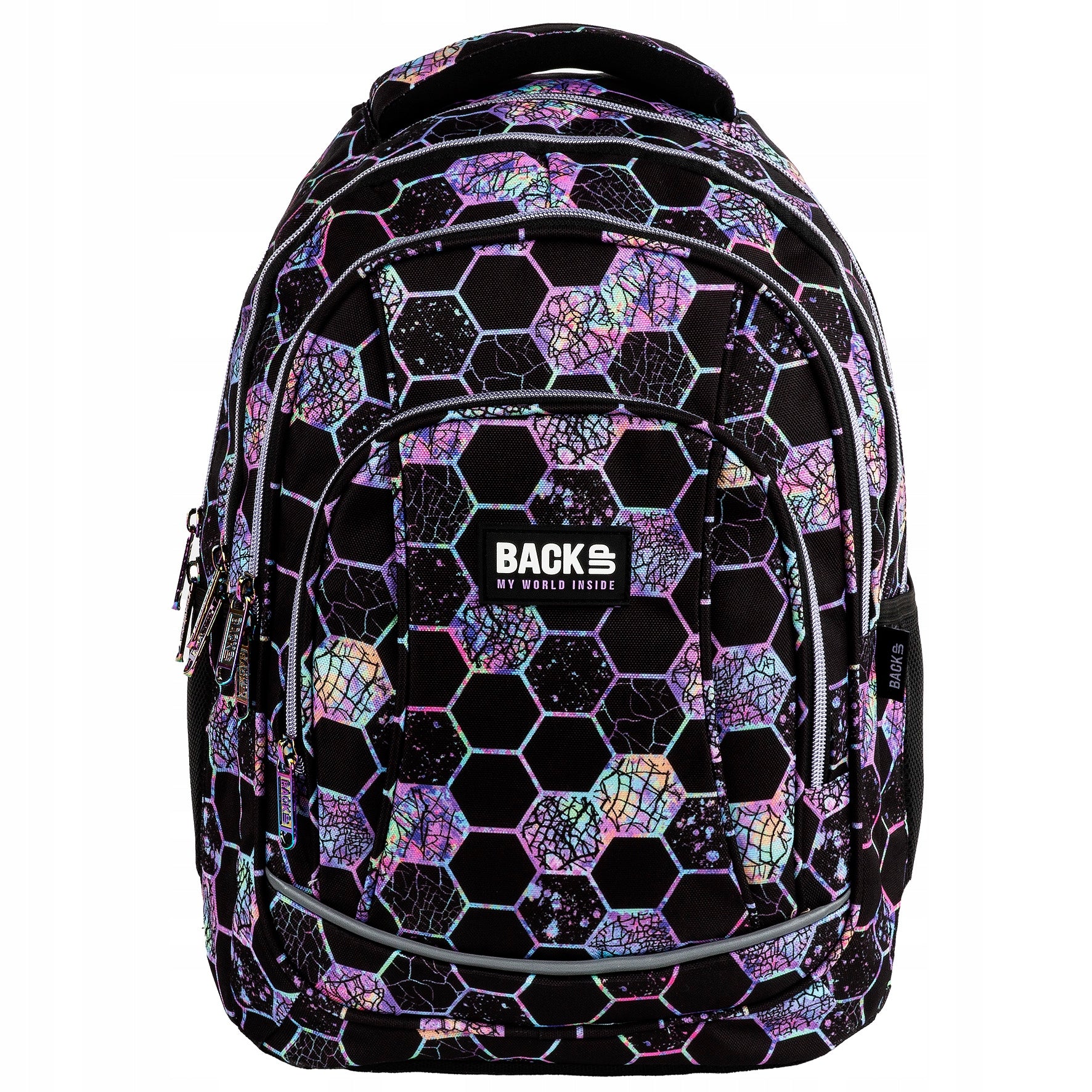 School backpack for girls + pencil case BackUP 26 L NEON LIGHTS girls Manufacturer code PLB8A26 zestaw