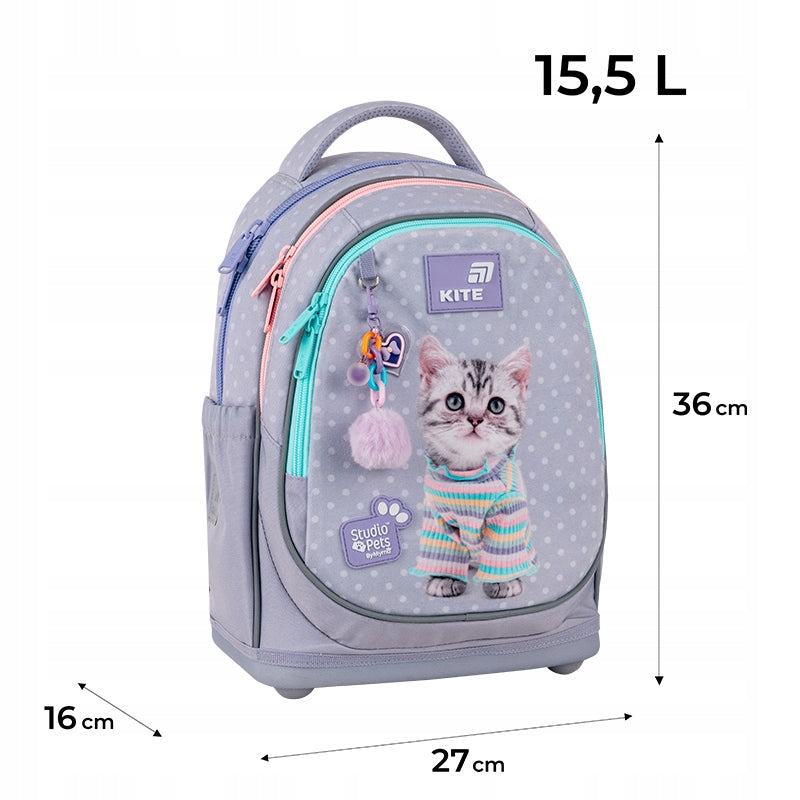School backpack for girls up to 1-4th grade orthopedic Studio Pets Kite Manufacturer code SP26-724S