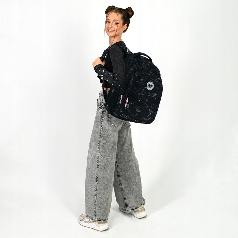 School backpack girls anatomical 3 compartments black GoPack Packaging status original