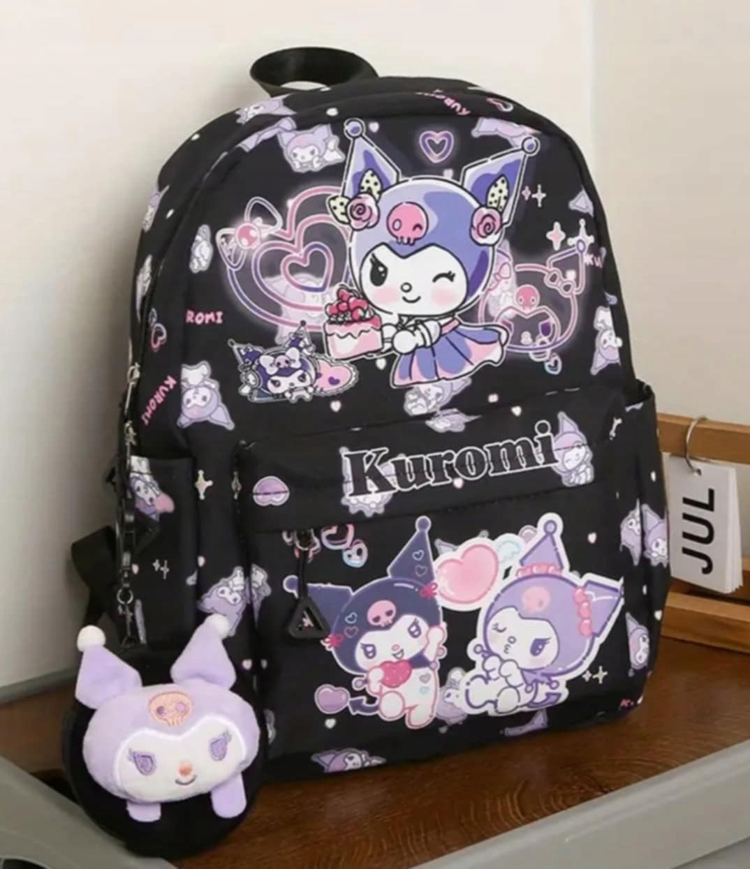 School backpack multi-chamber Kuromi black + purse for girls Brand no brand