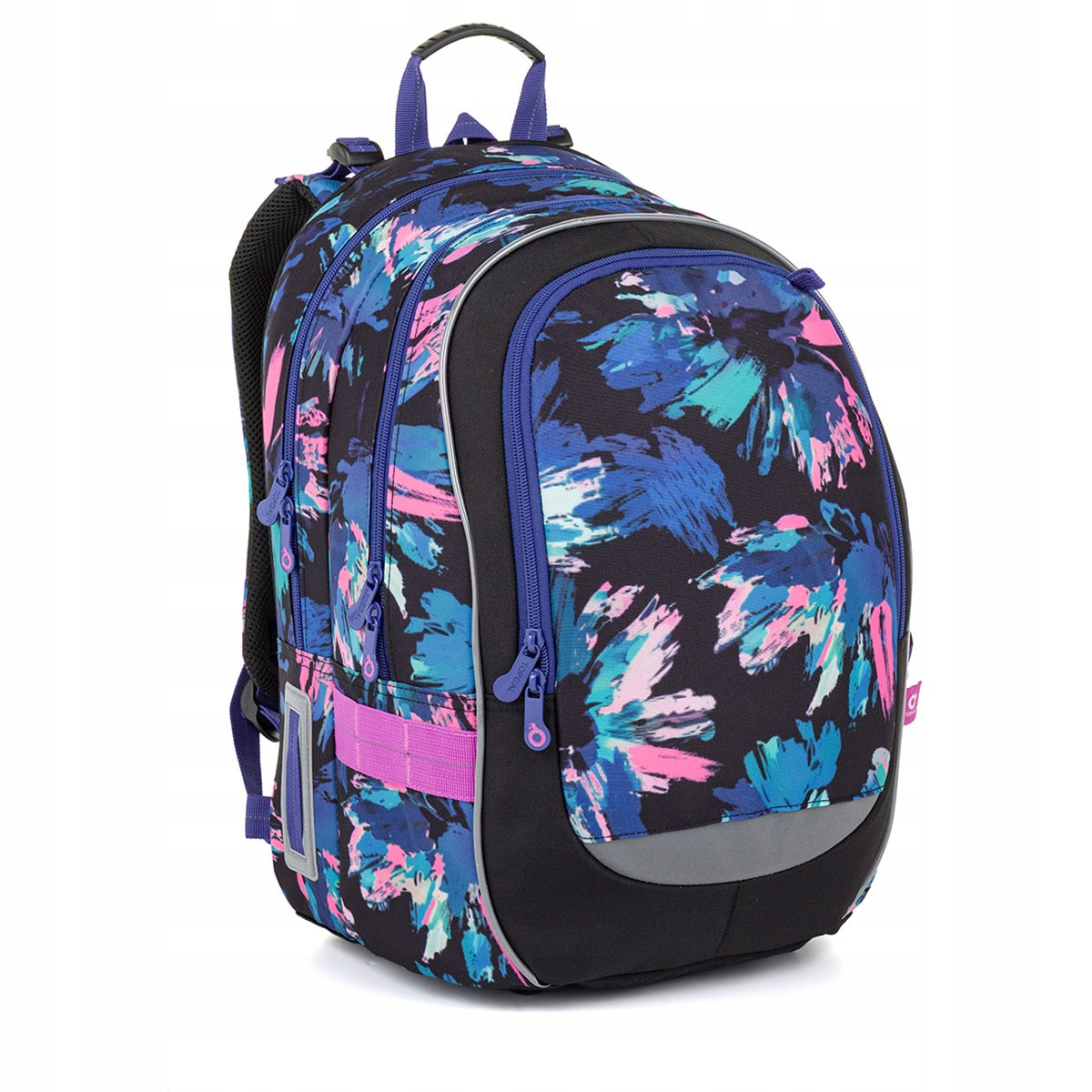 School backpack with blue flowers Topgal CODA 26010 2-5 class