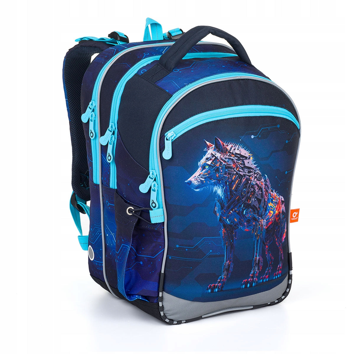 School backpack with wolf Topgal COCO 24016 1-4 class for a boy