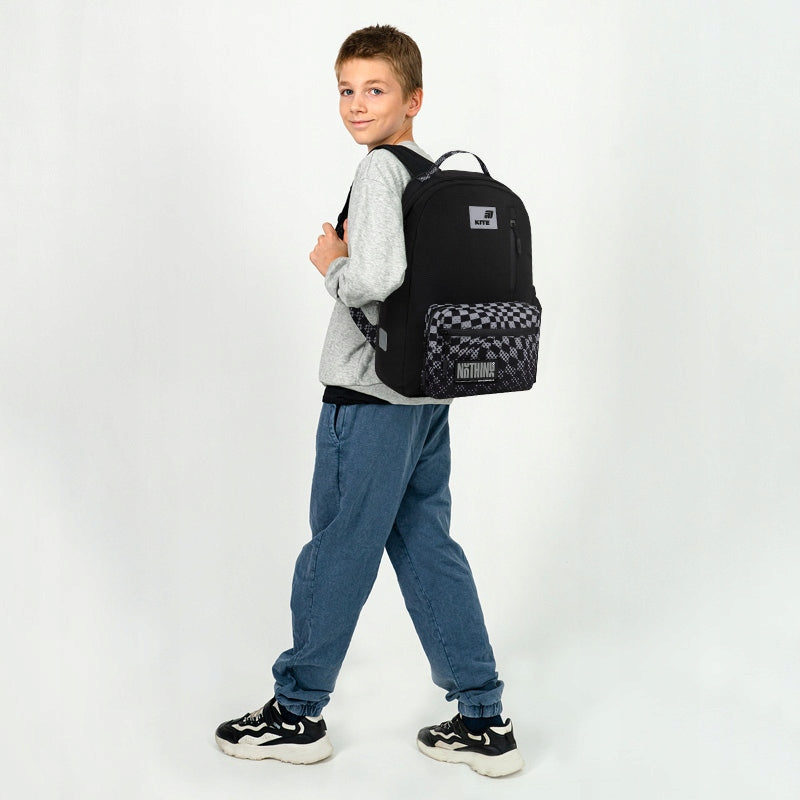 School backpack youth black for boys anatomical back 12l Kite Packaging status original