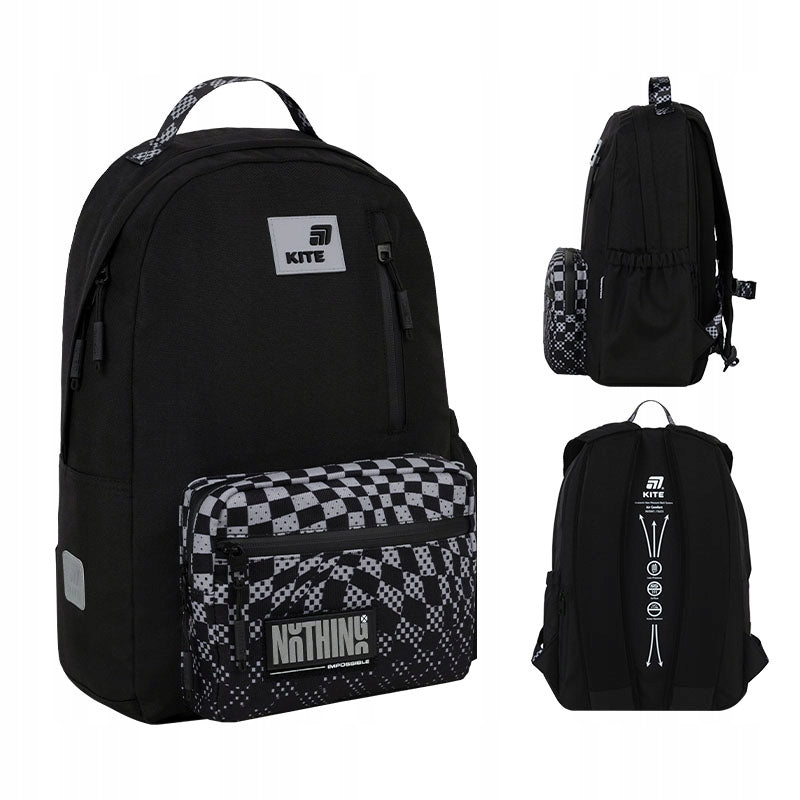 School backpack youth black for boys anatomical back 12l Kite