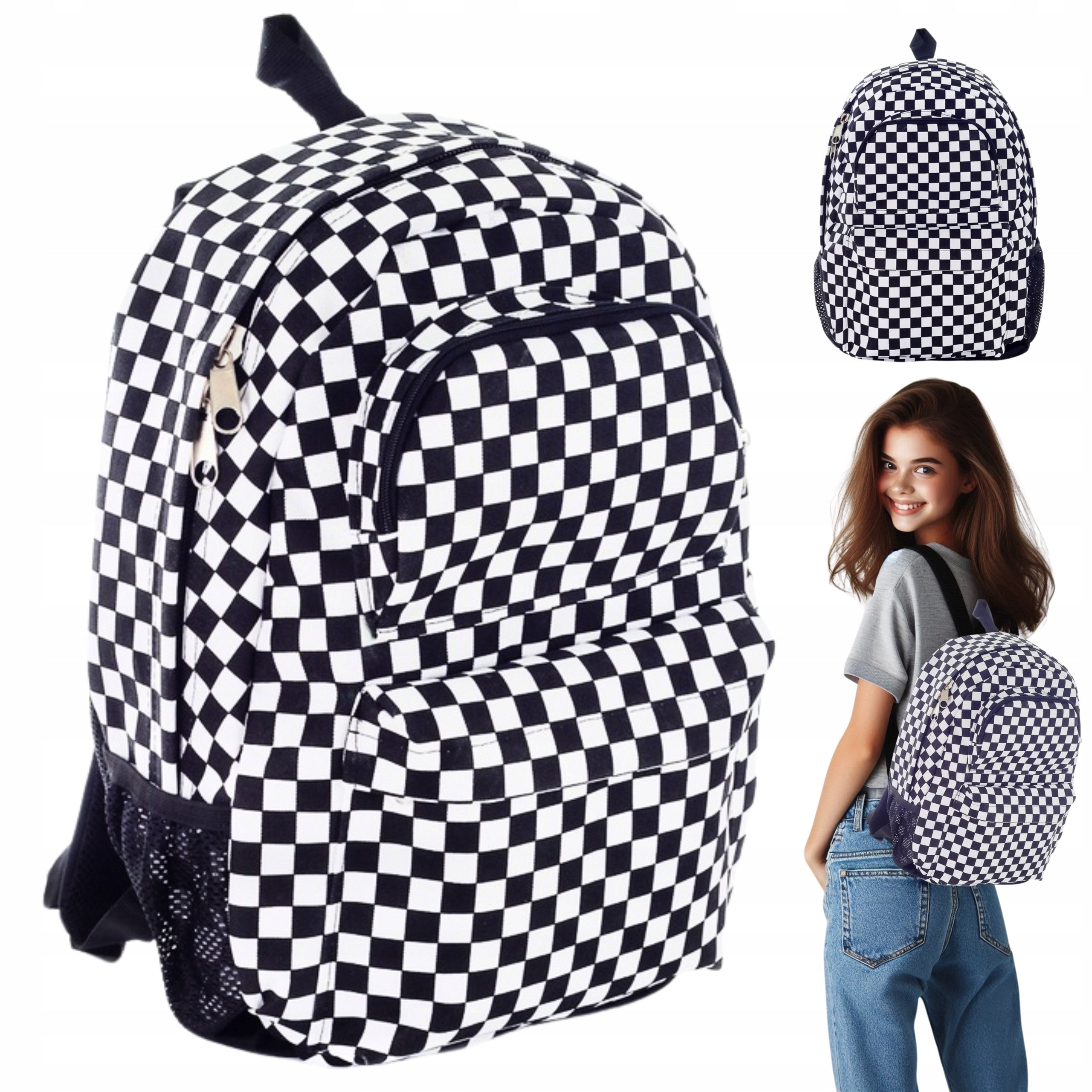 School backpack youth chessboard polish product Convey 18l