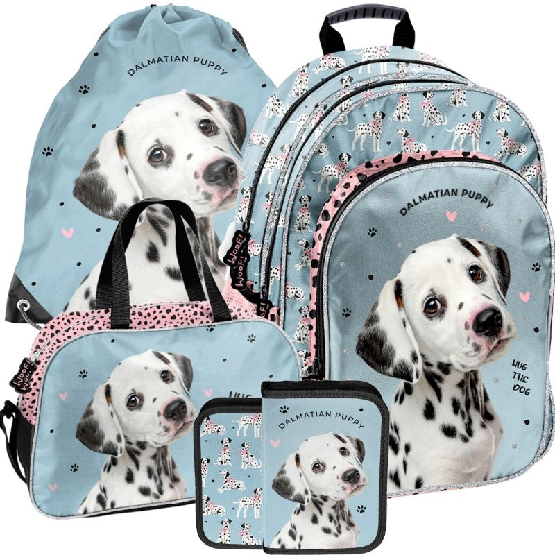 School set BACKPACK satchel bag pencil case bag Dog Dalmatian