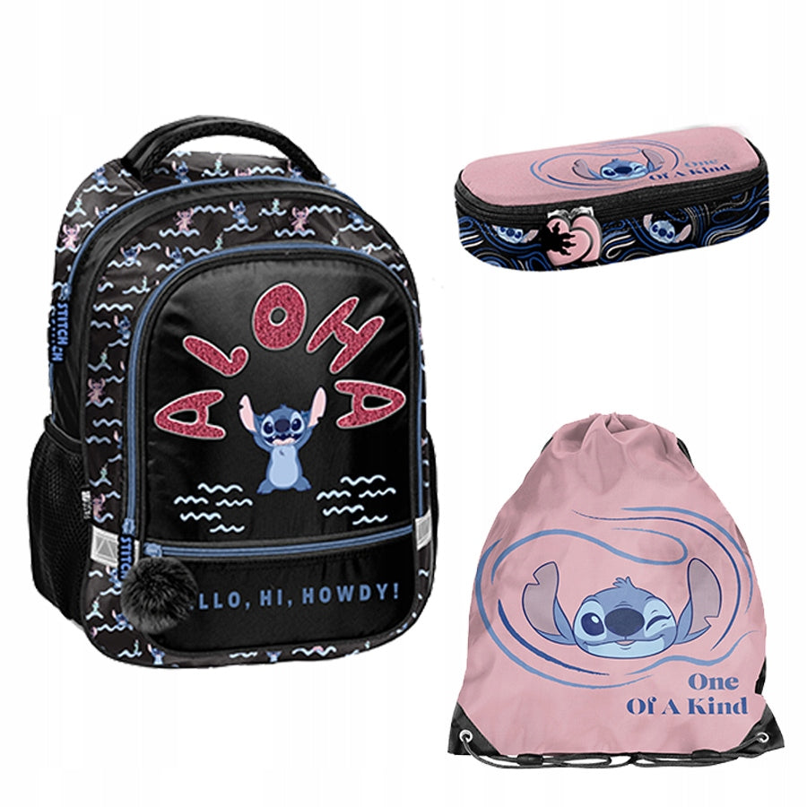 School set Stitch Paso backpack bag pencil case girls class 1-3 light