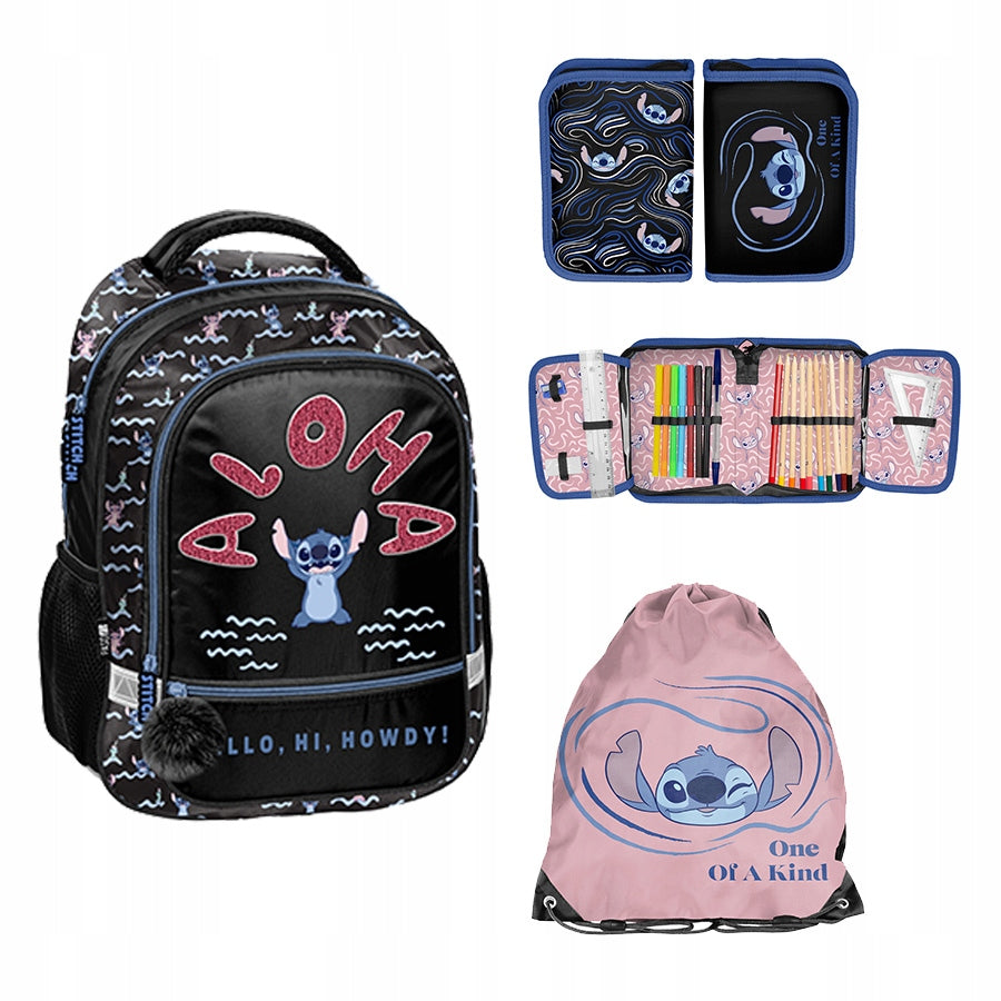 School set Stitch Paso backpack pencil case bag Disney girls kl 1-3