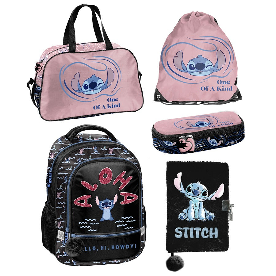 School set Stitch Paso black backpack bag pencil case bag diary kl 1