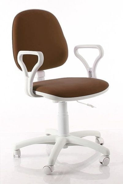School swivel chair REGAL WHITE M54 BROWN