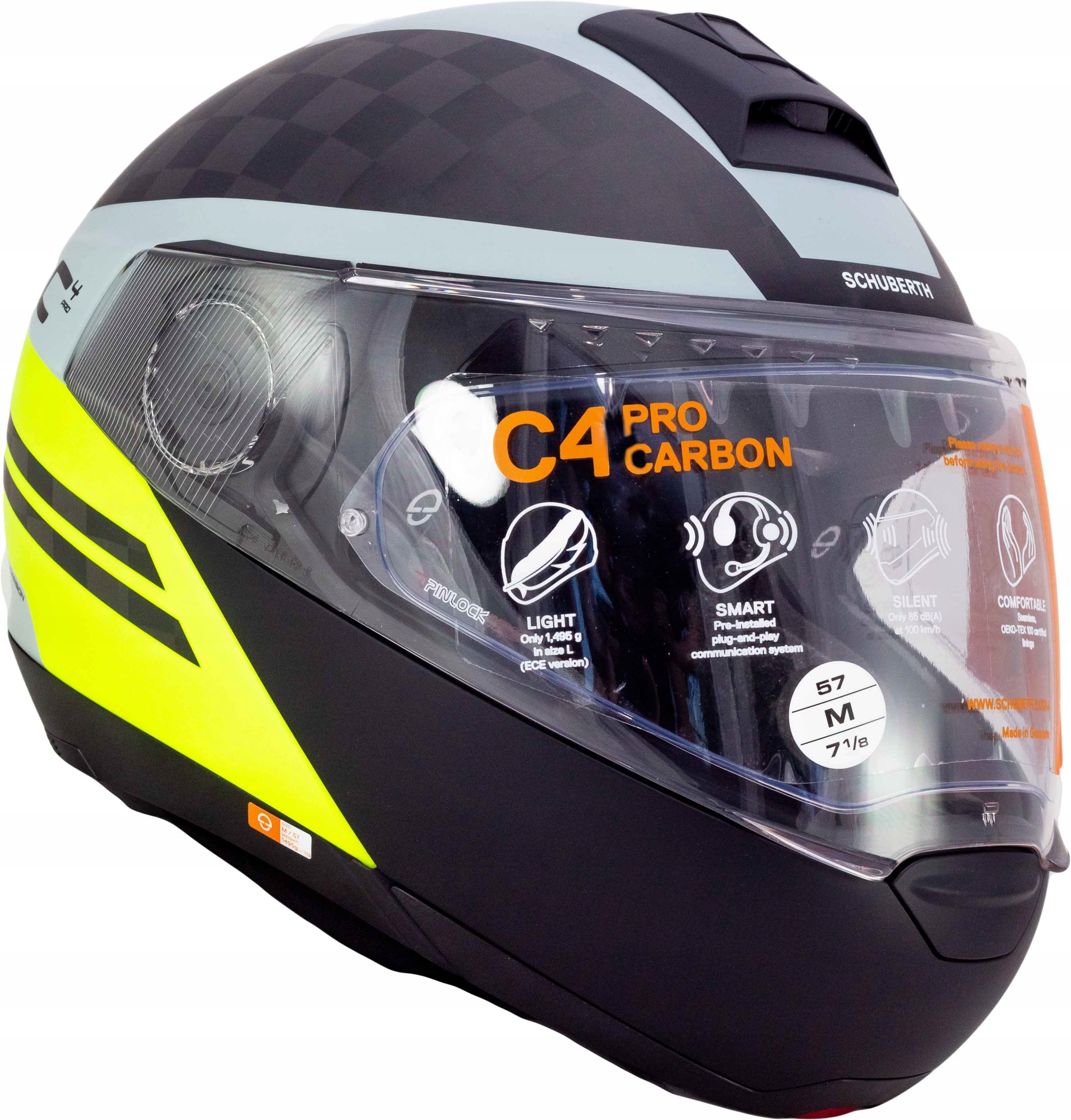 Schuberth C4 Pro Carbon Silent Safe Jaw Motorcycle Helmet Size XXXL