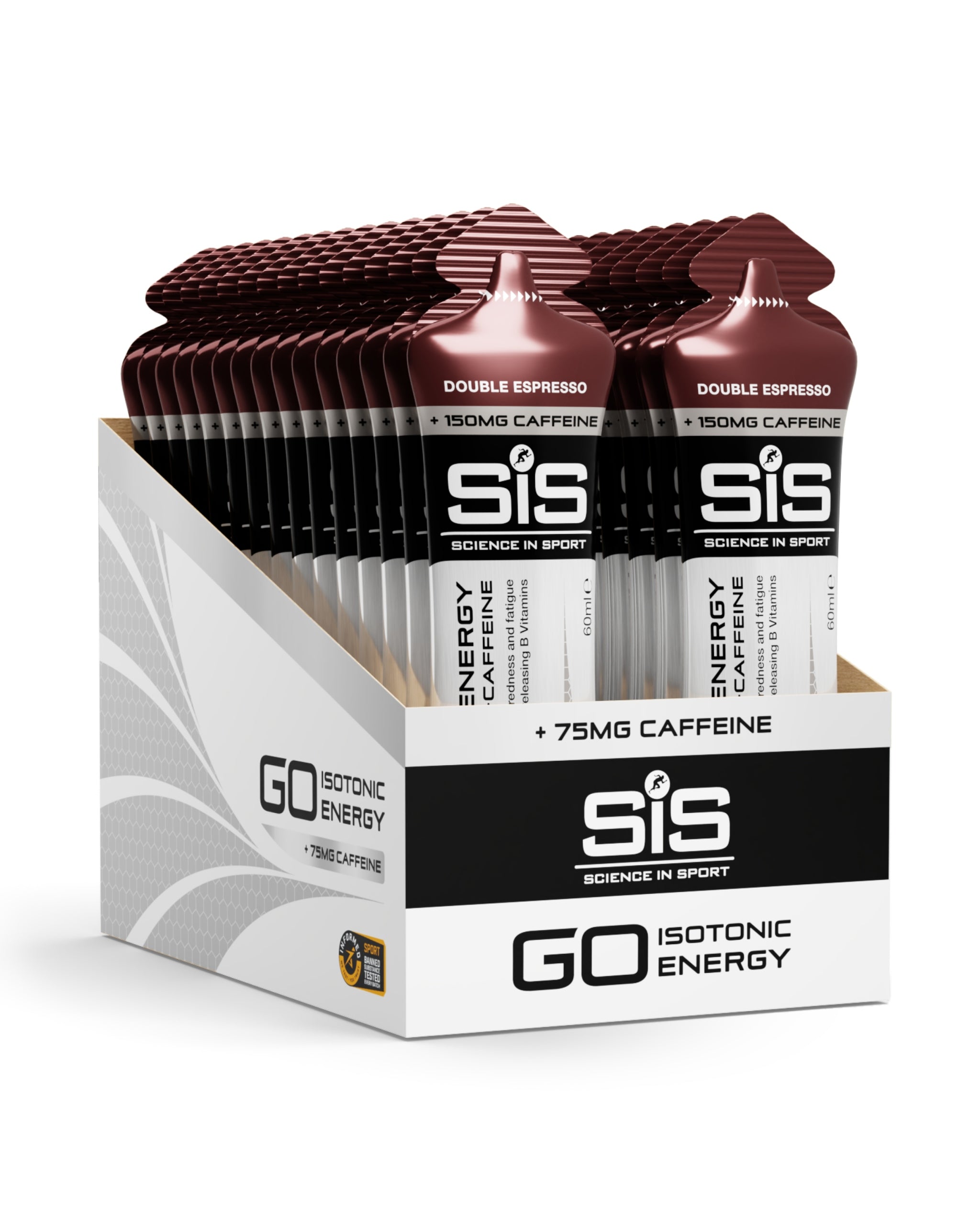 Science in Sport GO Energy + Caffeine Gel Double Espresso 30 Pack