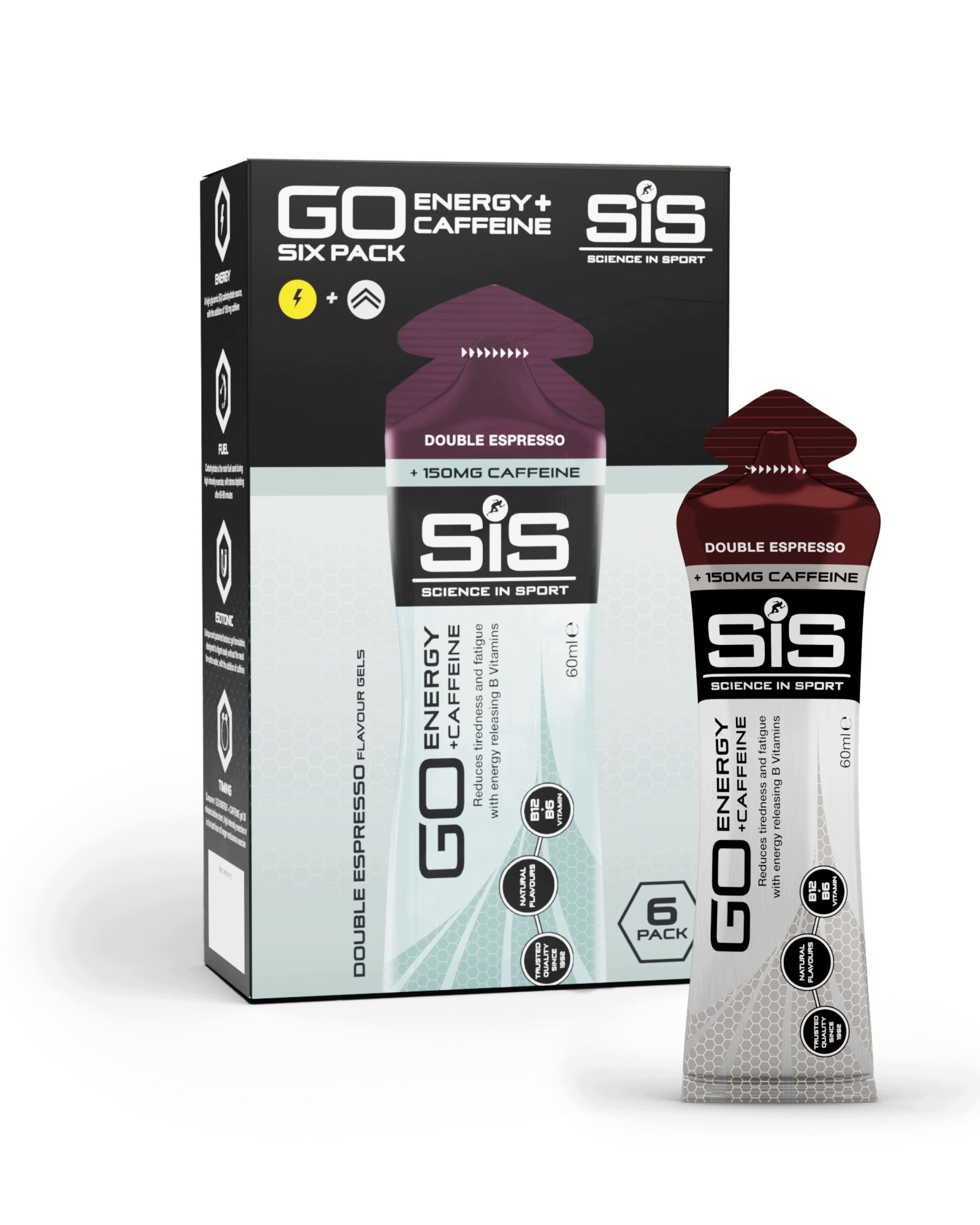 Science in Sport GO Energy + Caffeine Gel Double Espresso 6 Pack