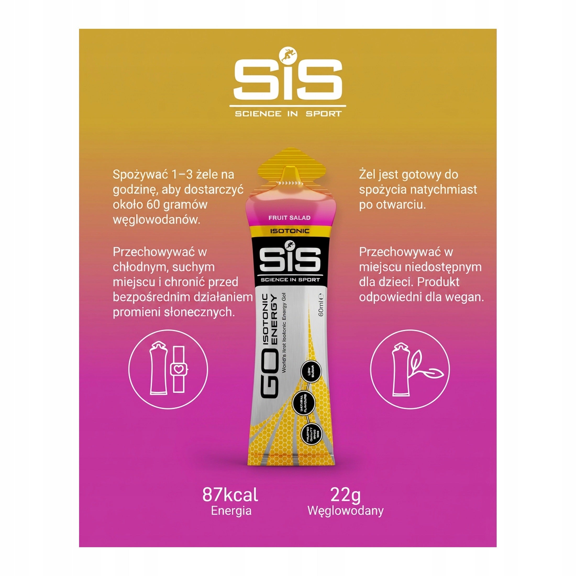 Science in Sport GO Isotonic Energy Gel Fruit Salad 15 Pack Expiration date not specified