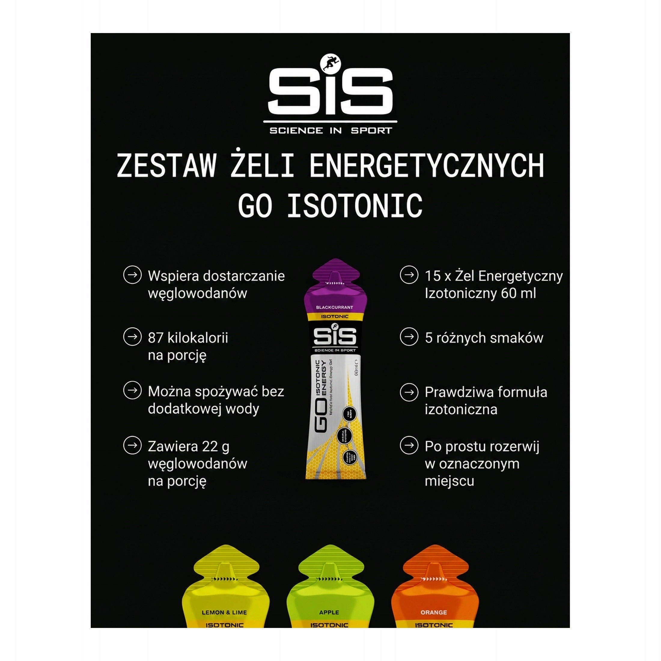 Science in Sport GO Isotonic Energy Gel Mix Flavors 15 Pack Packaging status original
