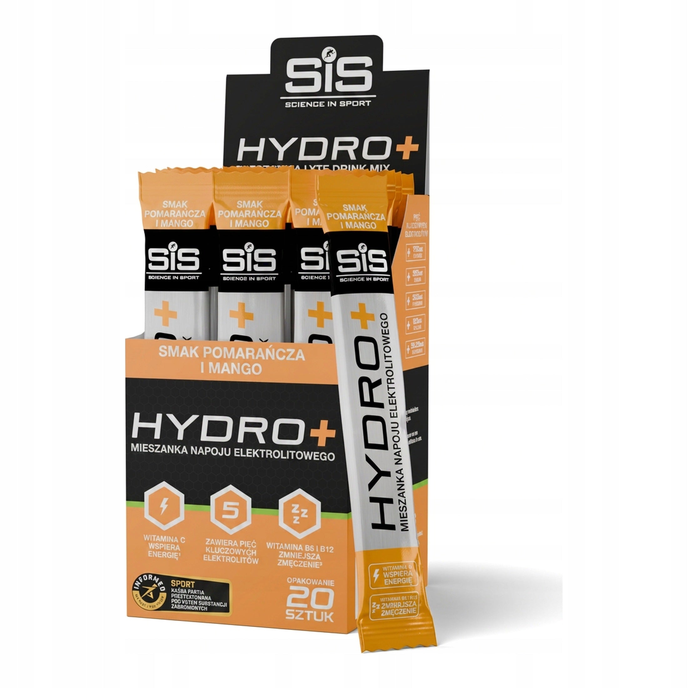 Science in Sport Hydro+ Drink Mix Orange Mango 20 sachets