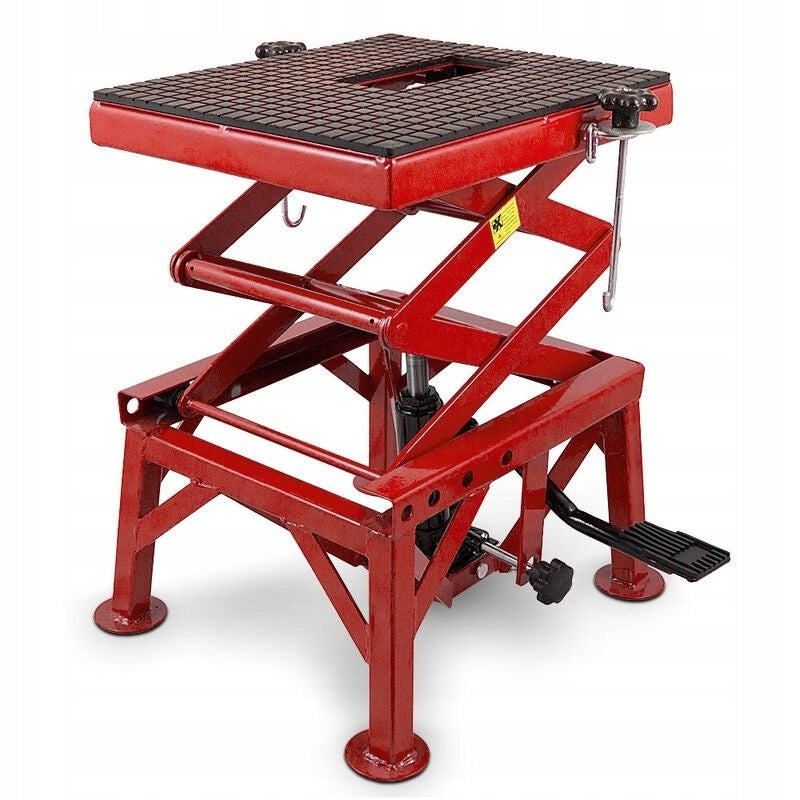 Scissor hydraulic lift red