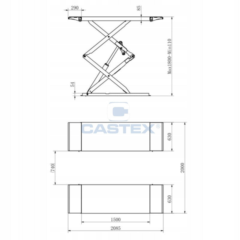 Scissor lift 3800 kg 3.8 T MFC-100-230V EAN (GTIN) 5903089602279