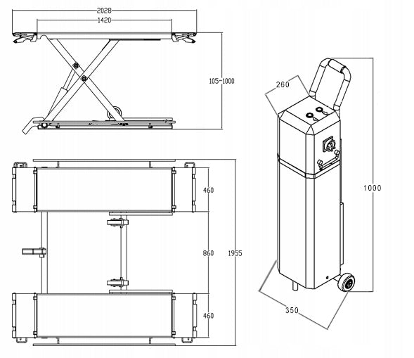 Scissor lift 3T UNI-LIFT PN-1M DELIVERY INSTALLATION INCLUDED UNITROL MOBILE Brand Uni-Trol