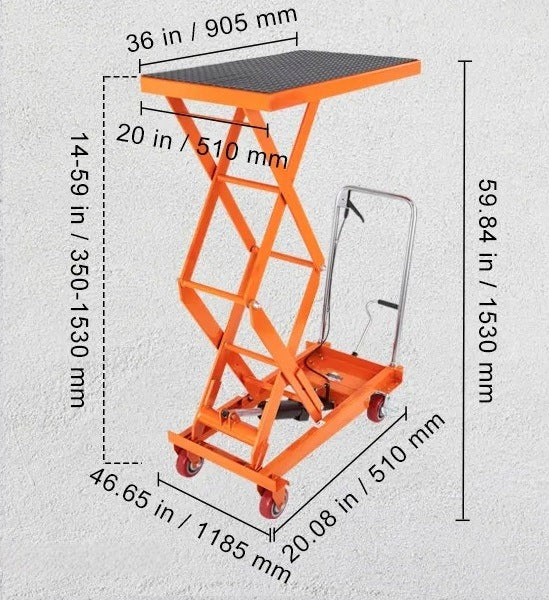 Scissor lift truck black premium max 350 kg hydraulic double Brand no brand