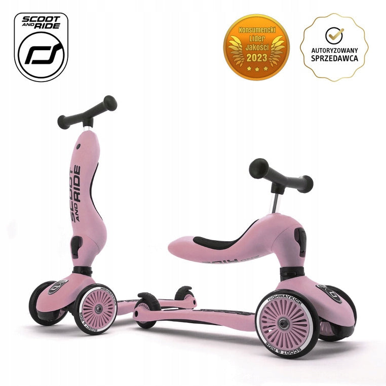 Scoot&Ride Highwaykick1 Scooter with seat for children 1-5 years Rose Packaging status original