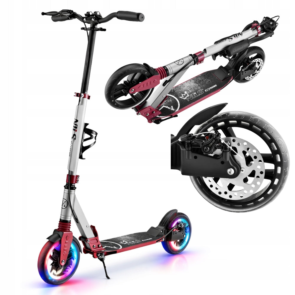 Scooter Classic Folding Adjustable Wheels 200mm LED With Disc Brake