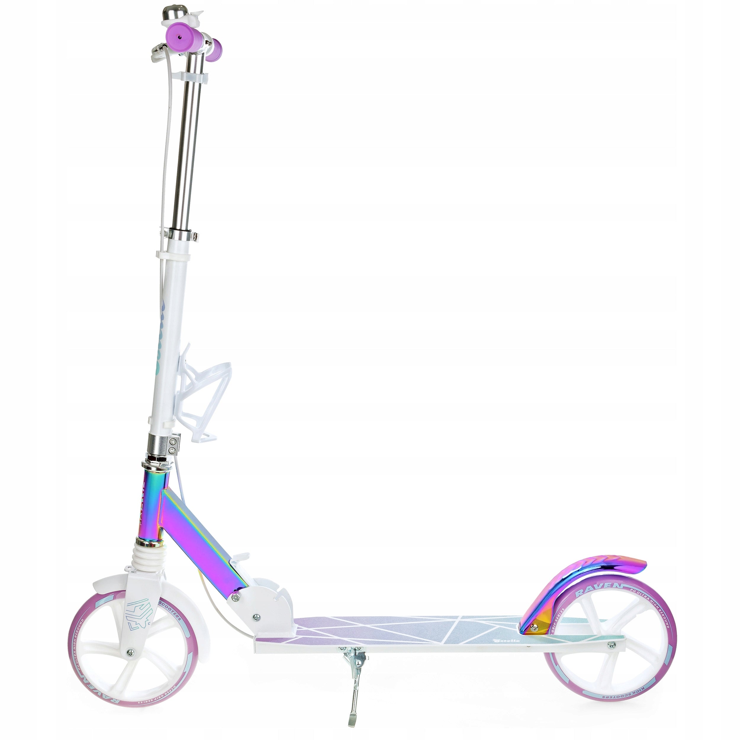 Scooter Folding RAVEN Estelle PRO White Neo Chrome 200mm shock absorber Kind two-wheeled