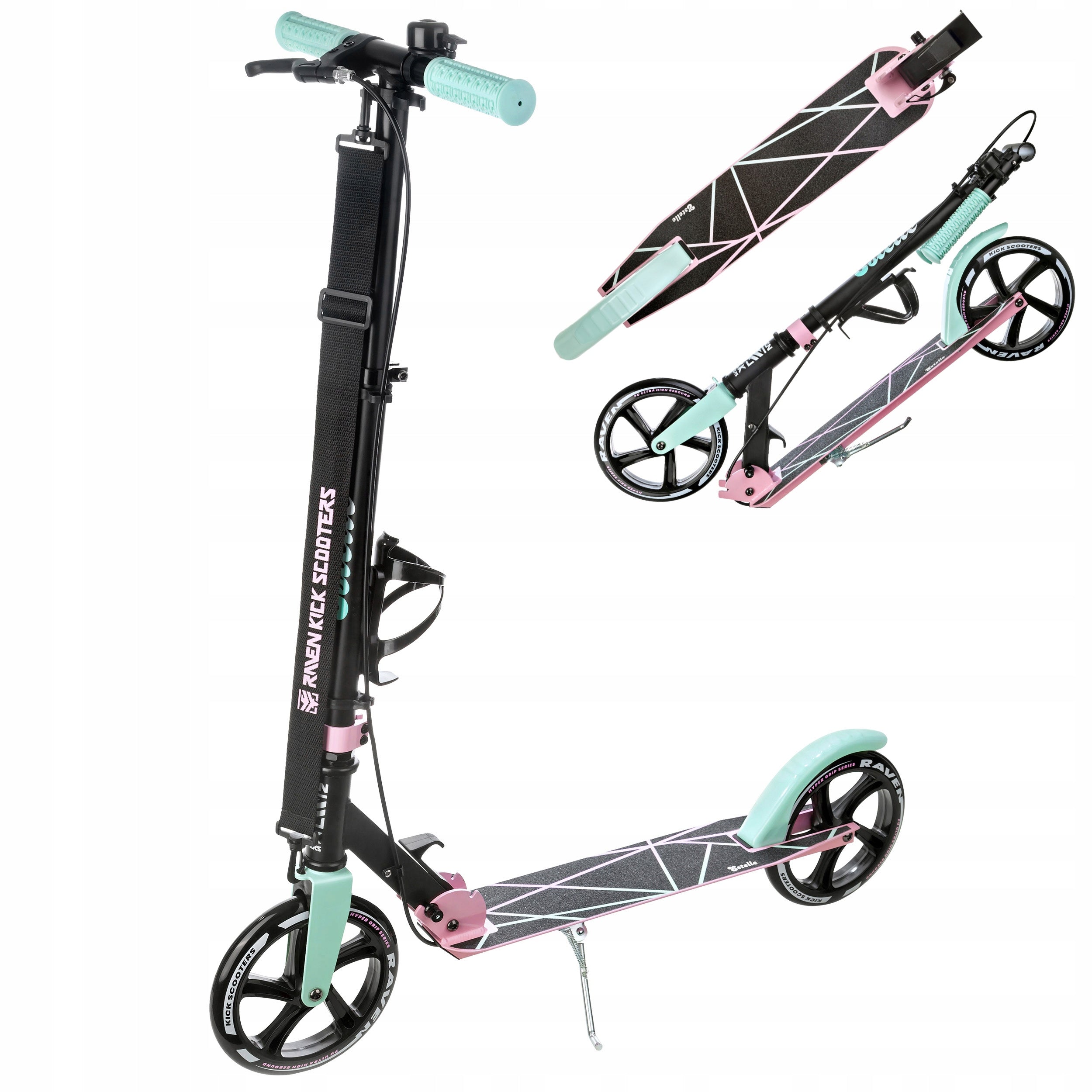 Scooter LARGE Folding RAVEN Estelle 200mm with brake and bell