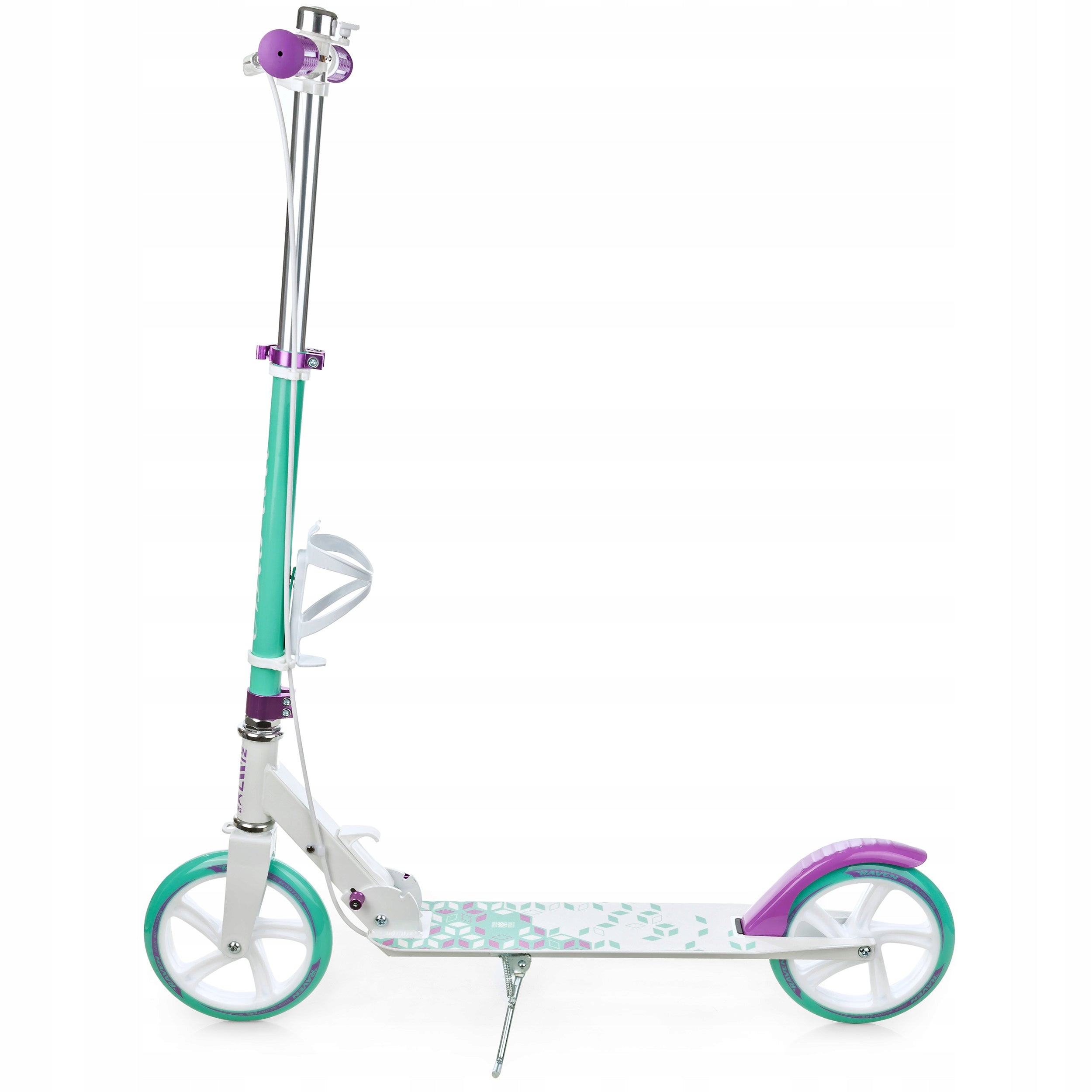 Scooter LARGE Folding RAVEN Marita 200mm brake bell water bottle holder Wheels natural rubber