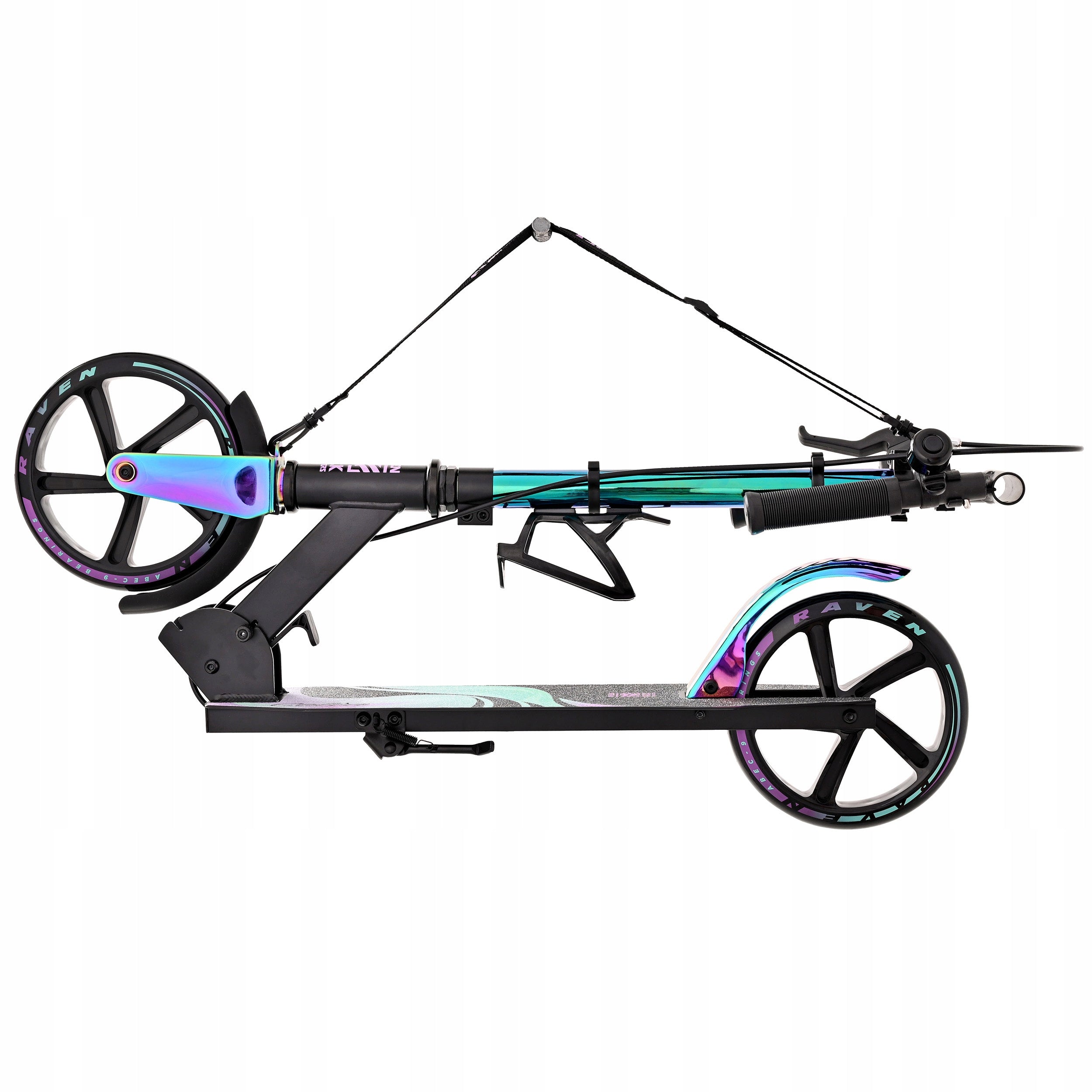 Scooter LARGE RAVEN Celia Black 200mm with brake and water bottle holder Manufacturer code 031292